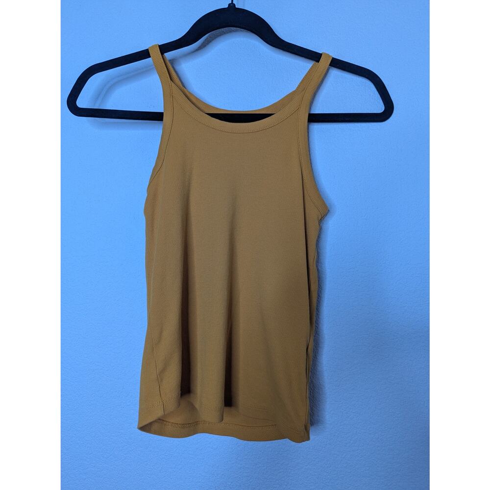 Madewell Essential Ribbed Yellow Tank Elevated Basic S